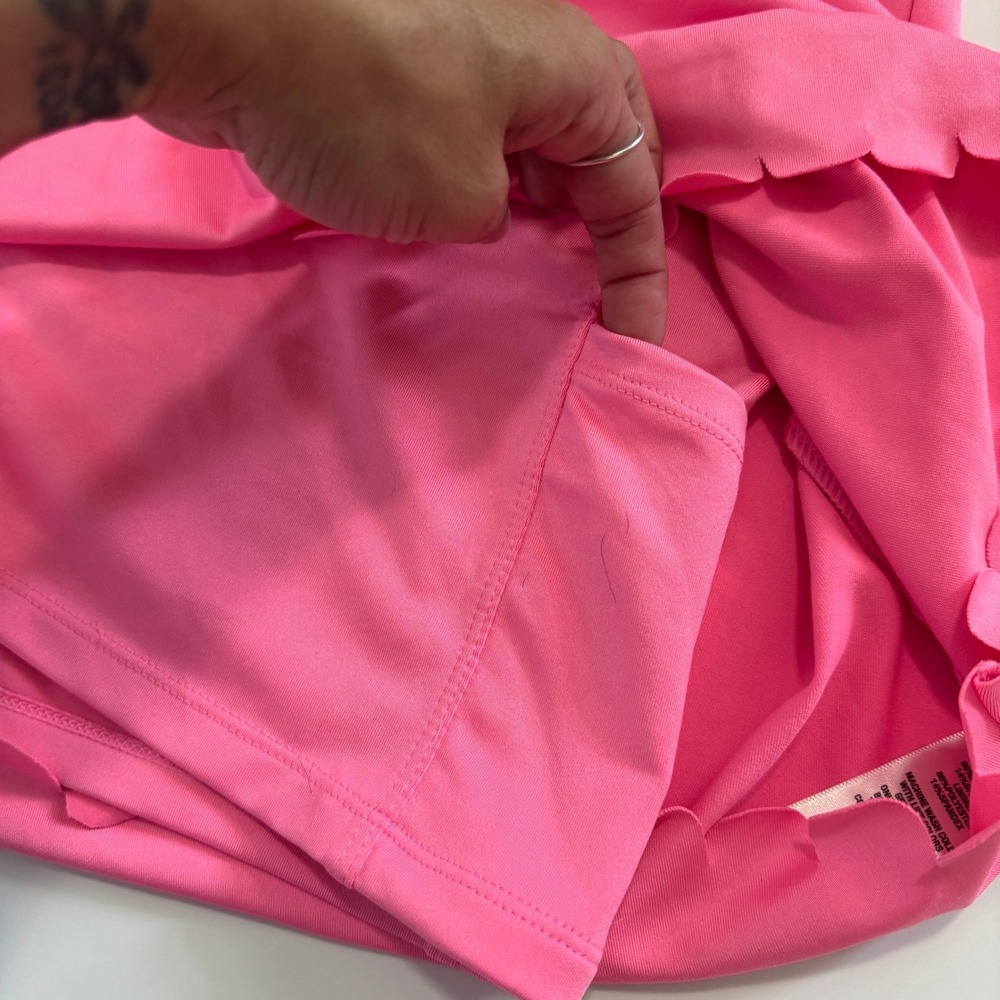 Crown & Ivy Womens XXL Pink Scalloped Hem Skort Active Athletic Skirt Pocket - Picture 7 of 8